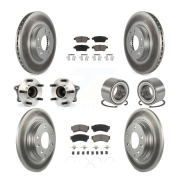 Front Rear Hub Bearing Coated Disc Brake Rotor Pads Kit (10Pc) For 2009-2013 Mazda 6 3.7L KBB-117915