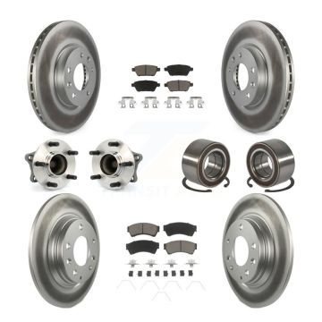 Front Rear Hub Bearing Coated Disc Brake Rotor Pads Kit (10Pc) For 2009-2013 Mazda 6 2.5L KBB-117916