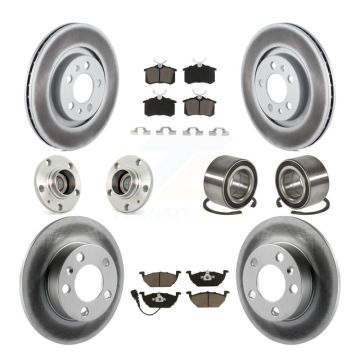 Front Rear Hub Bearing Coated Brake Rotor Pads Kit (10Pc) For Volkswagen Golf City Beetle KBB-117920