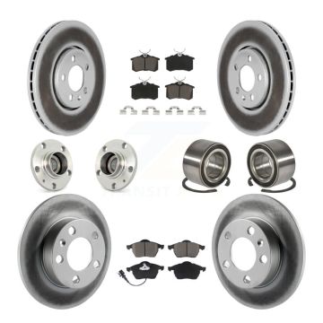 Front Rear Hub Bearing Coated Disc Brake Rotors And Pads Kit (10Pc) For Volkswagen Beetle KBB-117923