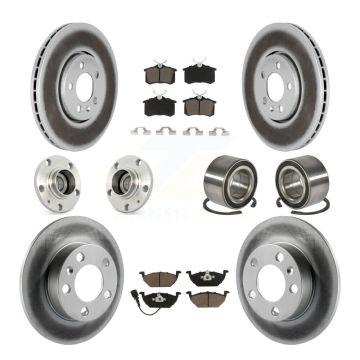 Front Rear Hub Bearing Coat Brake Rotor Pad Kit (10Pc) For 2000-2001 Volkswagen Golf 2.0L KBB-117925