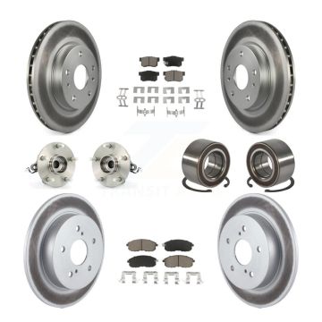 Front Rear Hub Bearing Coated Brake Rotor And Pad Kit (10Pc) For 2007-2013 Suzuki SX4 AWD KBB-117927