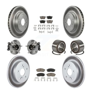 Front Rear Hub Bearing Coated Brake Rotor And Pad Kit (10Pc) For 2008-2013 Suzuki SX4 FWD KBB-117928