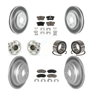 Front Rear Hub Bearing Coated Brake Rotor & Pad Kit (10Pc) For Honda Accord Crosstour FWD KBB-117932