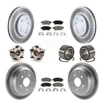 Front Rear Hub Bearing Coated Disc Brake Rotor Pad Kit (10Pc) For 2005-2010 Honda Odyssey KBB-117933