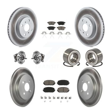 Front Rear Hub Bearing Coat Brake Rotor Pads Kit (10Pc) For Toyota Yaris Disc rear brakes KBB-117942