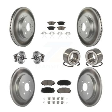 Front Rear Hub Bearing Coat Brake Rotor Pads Kit (10Pc) For Toyota Yaris Drum rear brakes KBB-117943