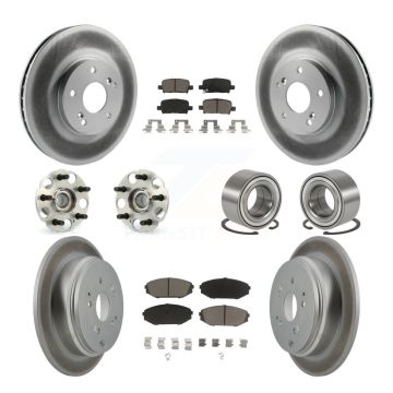 Front Rear Hub Bearing Coated Disc Brake Rotor Pad Kit (10Pc) For 2002-2004 Honda Odyssey KBB-117944