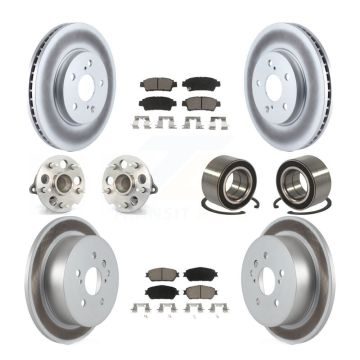 Front Rear Hub Bearing Coated Brake Rotor Pads Kit (10Pc) For 2004-2010 Toyota Sienna FWD KBB-117952
