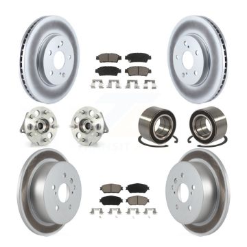 Front Rear Hub Bearing Coated Brake Rotor Pads Kit (10Pc) For 2004-2010 Toyota Sienna AWD KBB-117953