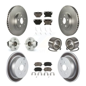 Front Rear Hub Bearing Coat Brake Rotor Pads Kit (10Pc) For Toyota Matrix Corolla Pontiac KBB-117955