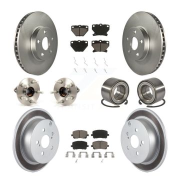 Front Rear Hub Bearing Coat Brake Rotor Pad Kit (10Pc) For Toyota Matrix Pontiac Vibe AWD KBB-117956