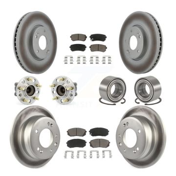 Front Rear Hub Bearing Coated Brake Rotor Pads Kit (10Pc) For Hyundai Tucson Kia Sportage KBB-117957