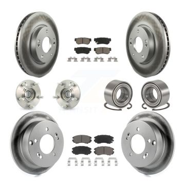 Front Rear Hub Bearing Coated Brake Rotor Pads Kit (10Pc) For Hyundai Tucson Kia Sportage KBB-117975