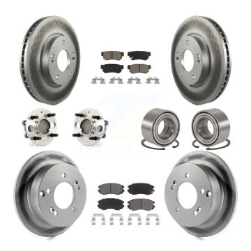 Front Rear Hub Bearing Coat Brake Rotor Pads Kit (10Pc) For 05 Hyundai Sonata 4-Wheel ABS KBB-117983