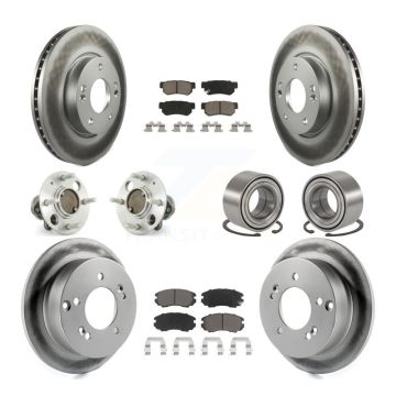 Front Rear Hub Bearing Coated Brake Rotor Pad Kit (10Pc) For Hyundai Sonata From 03 01 05 KBB-117984