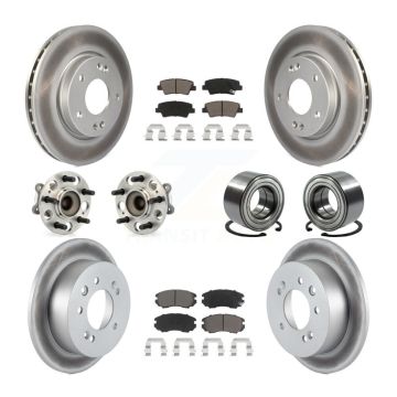 Front Rear Hub Bearing Coat Brake Rotor Pads Kit (10Pc) For Hyundai Elantra From 03 23 10 KBB-117990