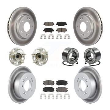 Front Rear Hub Bearing Coat Brake Rotor Pads Kit (10Pc) For Hyundai Elantra From 03 23 10 KBB-117991