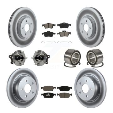 Front Rear Hub Bearing Coat Brake Rotor Pad Kit (10Pc) For Ford Escape AWD with 2.0L 1.6L KBB-117998