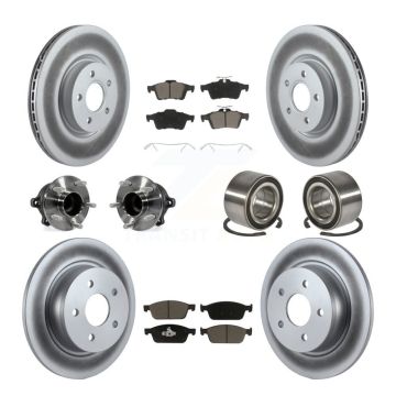 Front Rear Hub Bearing Coated Brake Rotor & Pads Kit (10Pc) For Ford Escape FWD with 2.0L KBB-117999