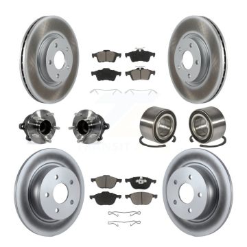 Front Rear Hub Bearing Coated Disc Brake Rotors And Pads Kit (10Pc) For Ford Escape C-Max KBB-118000