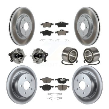 Front Rear Hub Bearing Coated Brake Rotor & Pads Kit (10Pc) For Ford Escape AWD with 2.5L KBB-118001