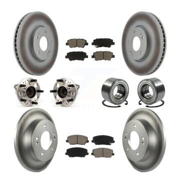 Front Rear Hub Bearing Coat Brake Rotor Pads Kit (10Pc) For Hyundai Veloster Turbocharged KBB-118028