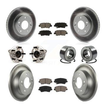 Front Rear Hub Bearing Coated Brake Rotor Pads Kit (10Pc) For Hyundai Veloster Elantra GT KBB-118029