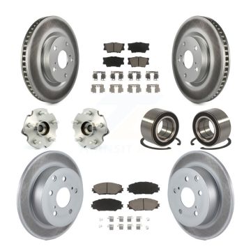 Front Rear Hub Bearing Coated Brake Rotor & Pad Kit (10Pc) For Toyota Matrix Pontiac Vibe KBB-118032