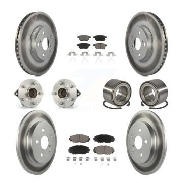 Front Rear Hub Bearing Coat Brake Rotor Pads Kit (10Pc) For Toyota Corolla Matrix Pontiac KBB-118033