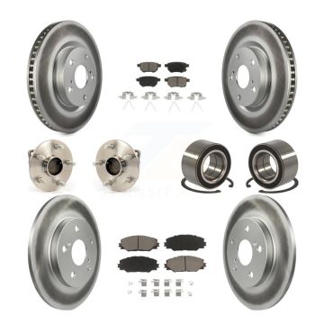 Front Rear Hub Bearing Coat Brake Rotor Pads Kit (10Pc) For Toyota Matrix S with FWD 2.4L KBB-118034