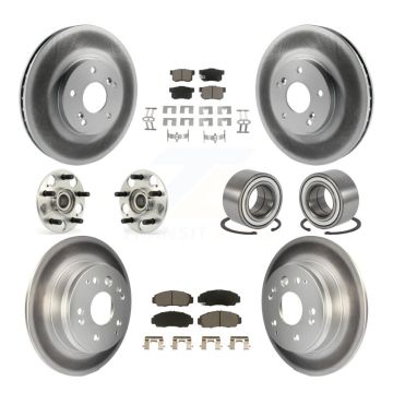 Front Rear Hub Bearing Coated Disc Brake Rotor And Pads Kit (10Pc) For 1999-2003 Acura TL KBB-118044