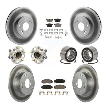 Front Rear Hub Bearing Coated Disc Brake Rotor And Pad Kit (10Pc) For 2004-2008 Acura TSX KBB-118045