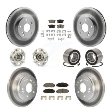 Front Rear Hub Bearings Coated Disc Brake Rotors And Ceramic Pads Kit (10Pc) For Acura TL KBB-118046