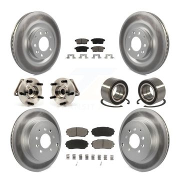 Front Rear Hub Bearing Coated Brake Rotor And Pad Kit (10Pc) For 2007-2015 Mazda CX-9 AWD KBB-118053