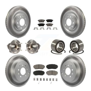 Front Rear Hub Bearing Coated Brake Rotor And Pad Kit (10Pc) For 2007-2015 Mazda CX-9 FWD KBB-118054