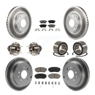 Front Rear Hub Bearing Coat Brake Rotor Pad Kit (10Pc) For 2009 Ford Edge Lincoln MKX FWD KBB-118060