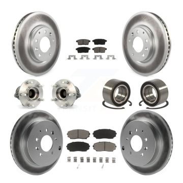 Front Rear Hub Bearing Coated Brake Rotor And Pad Kit (10Pc) For 2007-2012 Mazda CX-7 FWD KBB-118062