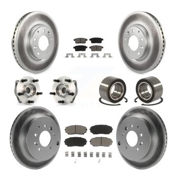 Front Rear Hub Bearing Coated Brake Rotor And Pad Kit (10Pc) For 2007-2012 Mazda CX-7 AWD KBB-118063