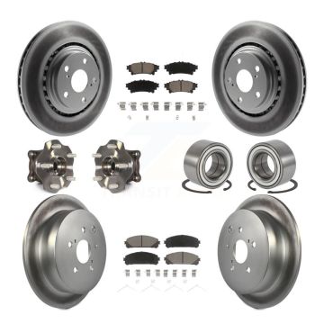 Front Rear Hub Bearing Coat Brake Rotor Pads Kit (10Pc) For Toyota Highlander Lexus RX350 KBB-118067