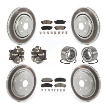 Front Rear Hub Bearing Coated Disc Brake Rotor & Pads Kit (10Pc) For 2016 Lexus RX350 AWD KBB-118068