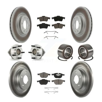 Front Rear Hub Bearing Coated Disc Brake Rotor & Pad Kit (10Pc) For 2006 Mazda 5 To 02 06 KBB-118085