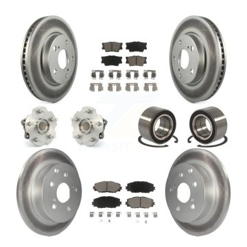 Front Rear Hub Bearing Coated Disc Brake Rotors And Pads Kit (10Pc) For 2010 Lexus HS250h KBB-118094