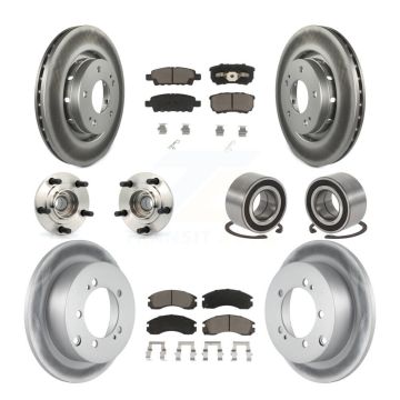 Front Rear Hub Bearing Coat Brake Rotor Pad Kit (10Pc) For 05-06 Mitsubishi Outlander FWD KBB-118111