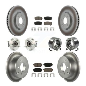 Front Rear Hub Bearing Coated Disc Brake Rotor & Pad Kit (10Pc) For Kia Forte Koup Forte5 KBB-118118