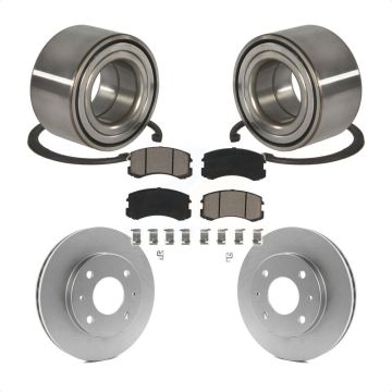 Front Wheel Bearing Coated Disc Brake Rotors And Ceramic Pads Kit For Mitsubishi Lancer KBB-118124