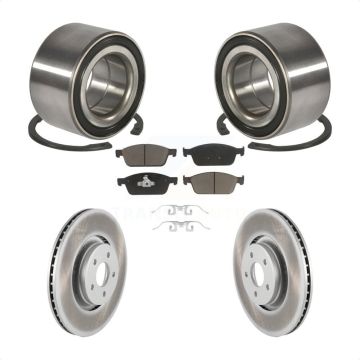 Front Wheel Bearing Coated Disc Brake Rotors And Pads Kit For Ford Focus Lincoln MKC KBB-118147