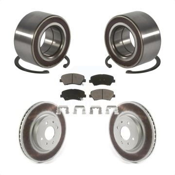 Front Wheel Bearing Coated Disc Brake Rotors And Ceramic Pads Kit For Kia Rio KBB-118159