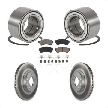 Front Wheel Bearing Coated Disc Brake Rotors And Pads Kit For 2009-2013 Mazda 6 3.7L KBB-118210