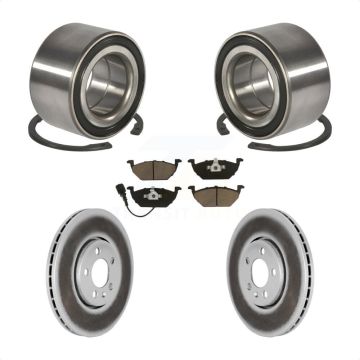 Front Wheel Bearing Coated Disc Brake Rotor & Pads Kit For 2000-2001 Volkswagen Golf 2.0L KBB-118225